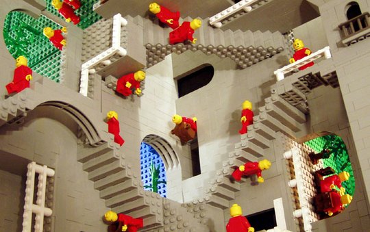 part of Escher's Relativity in LEGO®