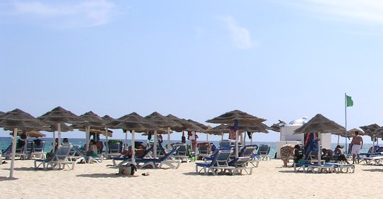 Taking it easy on the beach in Tunisia