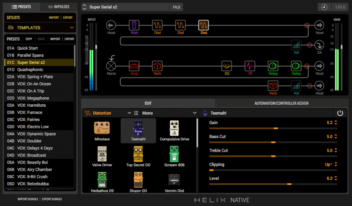 Line 6 updates Helix Native amp & effects modeling plugin to v1.01