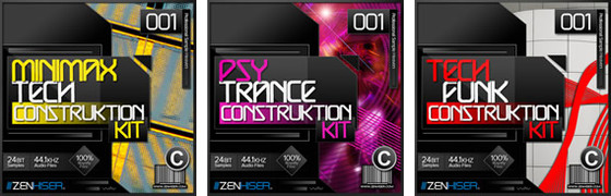 Zenhiser Minimax Tech, Psy Tech, and Tech Funk Construction Kits