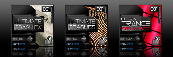 Zenhiser Ultimate Crash FX, Ultimate Crashes, and Ultra Trance Drum Kit