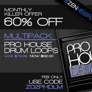 Zenhiser Pro House Drum Loops 60% off