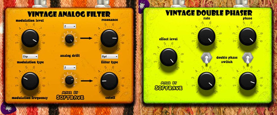 Softrave Vintage Analog Filter and Double Phaser