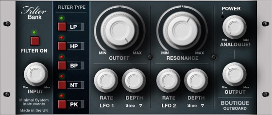 Minimal System Instruments Filter Bank