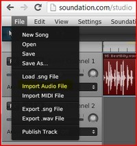 Soundation Studio audio import