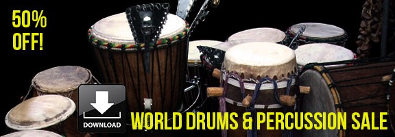 50% off World Drums & Percussion sample packs