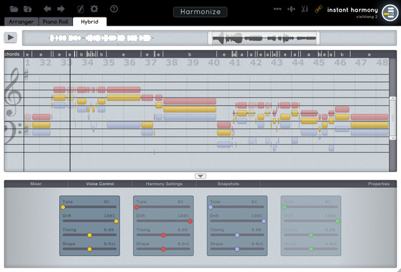 zplane vielklang Instant Harmony V2 - Piano roll