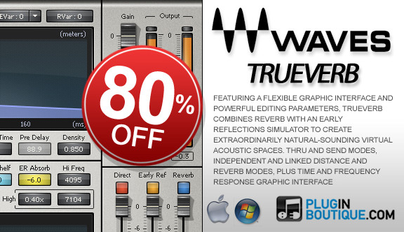 Waves TrueVerb 80% off