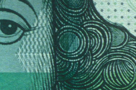 Detail of a 1000 guilder note