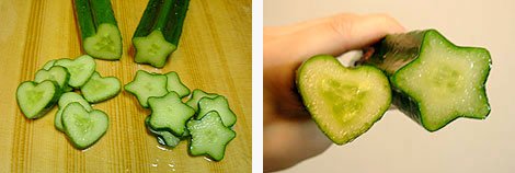 Star and Heart shaped cucumbers