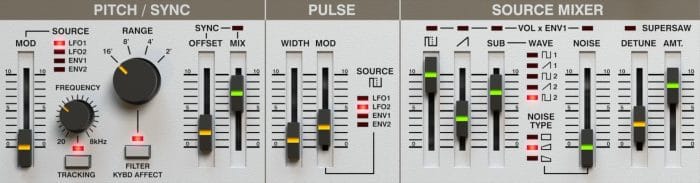 d16 LuSH-101 oscillator section