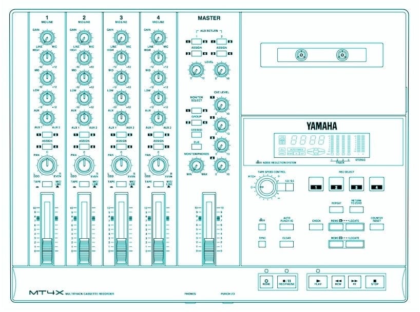 Yamaha MT4X 4 Tracks Cassette Impulse Set at Flo Audio