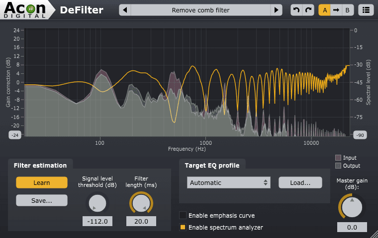 Acon Digital DeFilter effect plugin on sale at 70% off at Plugin Boutique