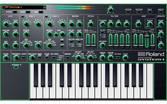 Roland System-1 software synthesizer