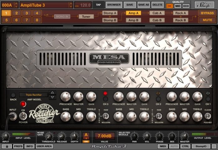 IK Multimedia AmpliTube MESA triple rectifier