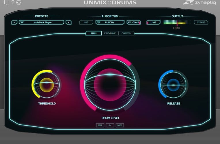 Zynaptiq UNMIX::DRUMS drum mixing effect plugin on sale for $99 USD