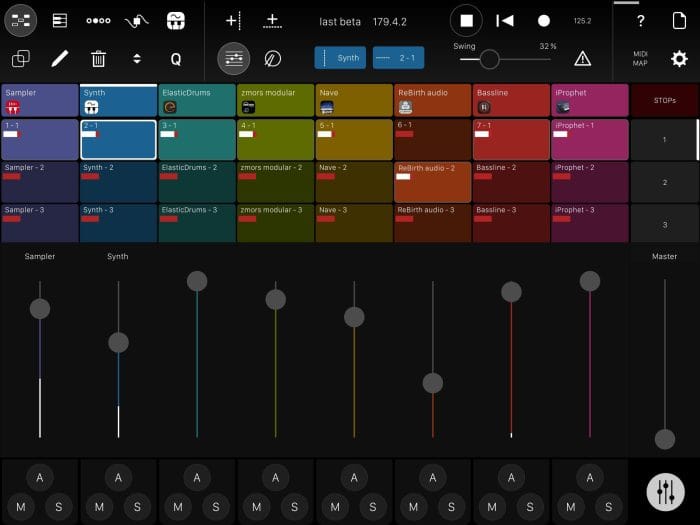 Modstep Session View with Mixer