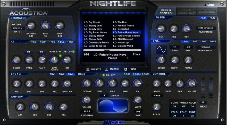 Acoustica Nightlife free synth plugin released