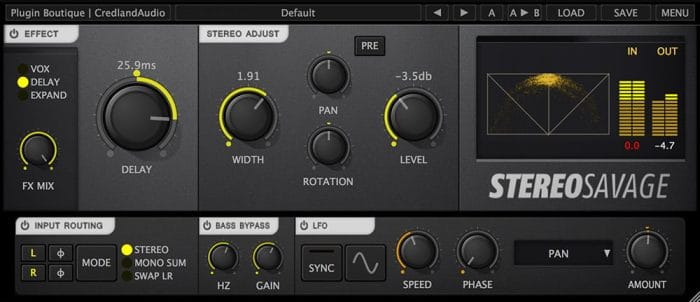 Plugin Boutique Stereo Savage screen