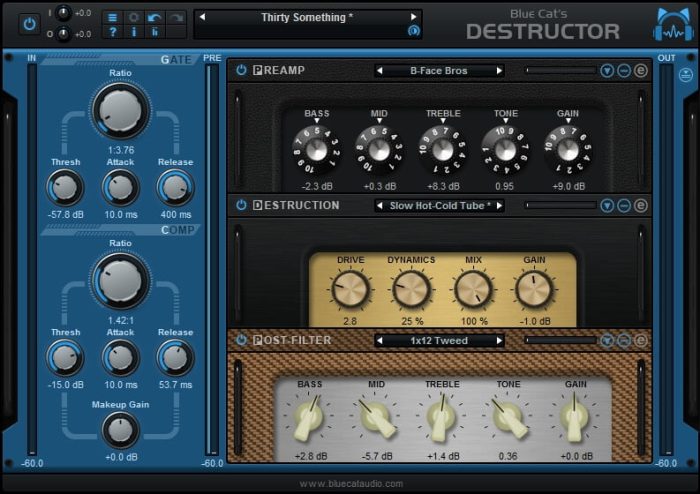 Blue Cat's Destructor guitar styles