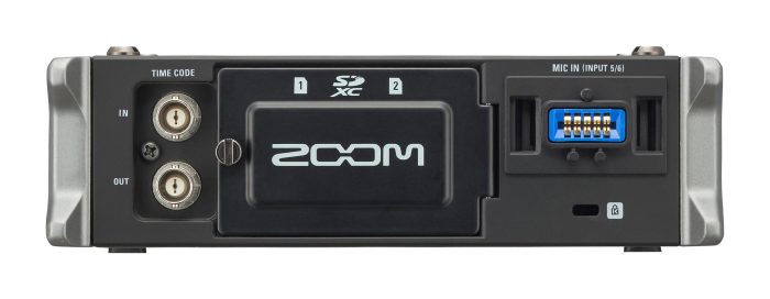 Zoom F4 multitrack field recorder rear