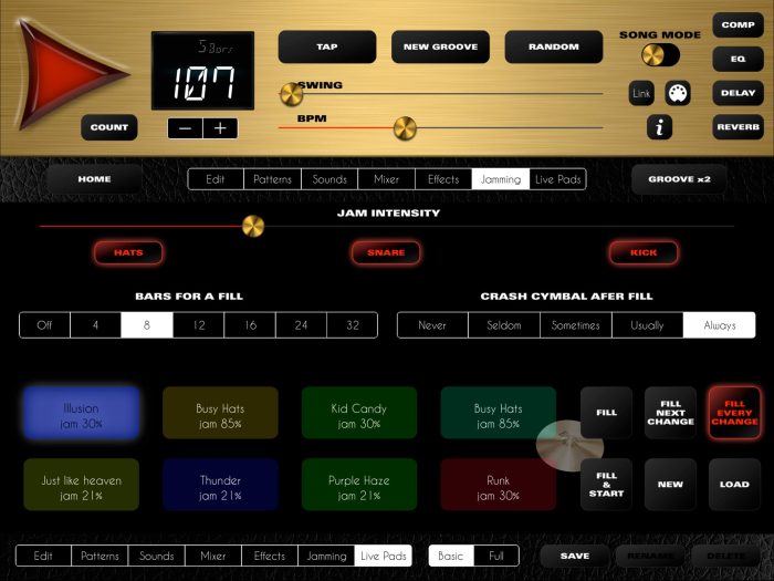 LumBeat Rock Drum Machine 4 screen