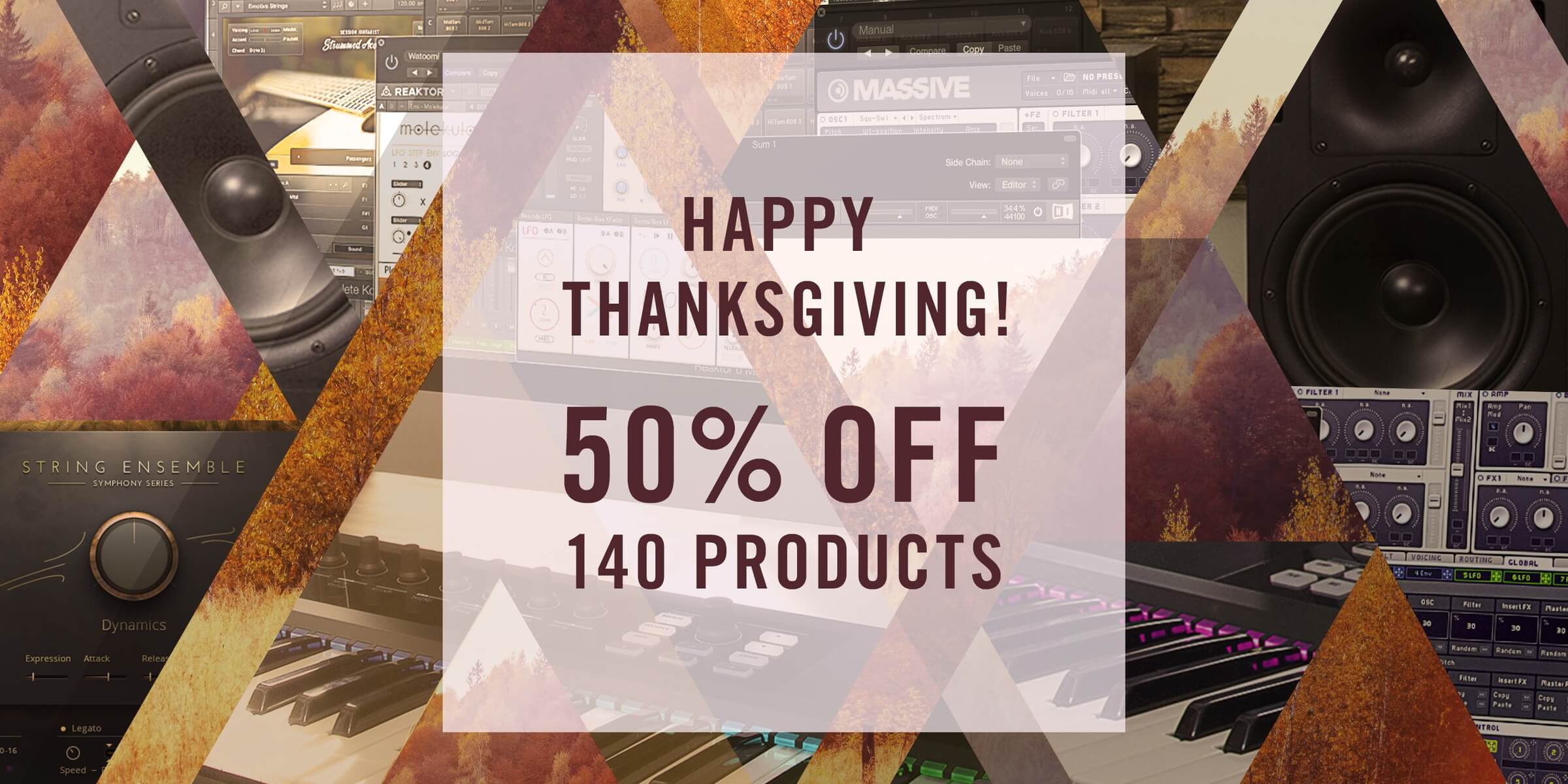 Native Instruments Thanksgiving Sale, 50% off 140 products