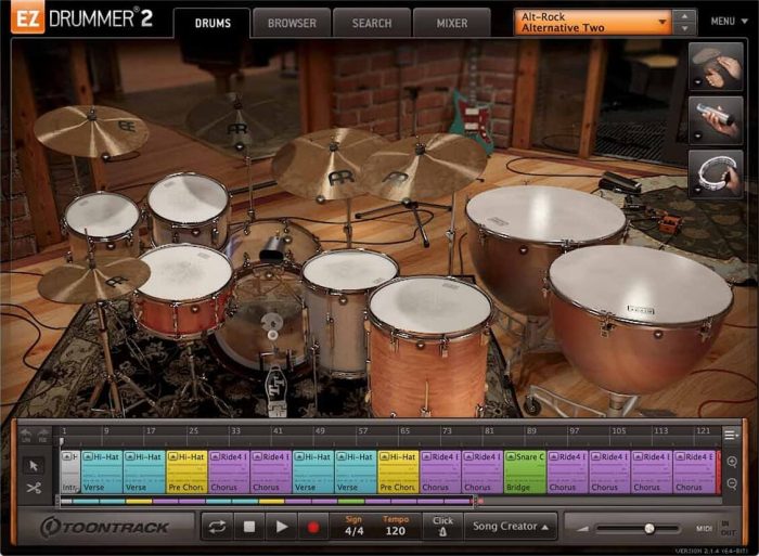 Toontrack Alt Rock EZX screen