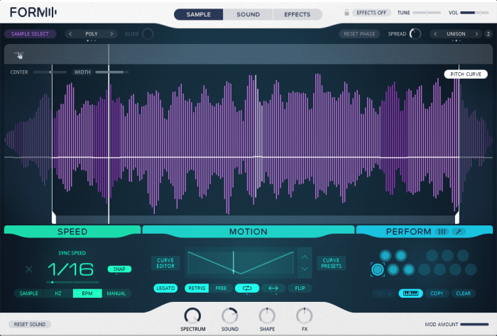 Native Instruments Form screen