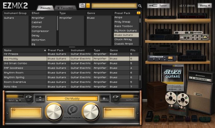 Toontrack Blues Guitars EZmix Pack gui