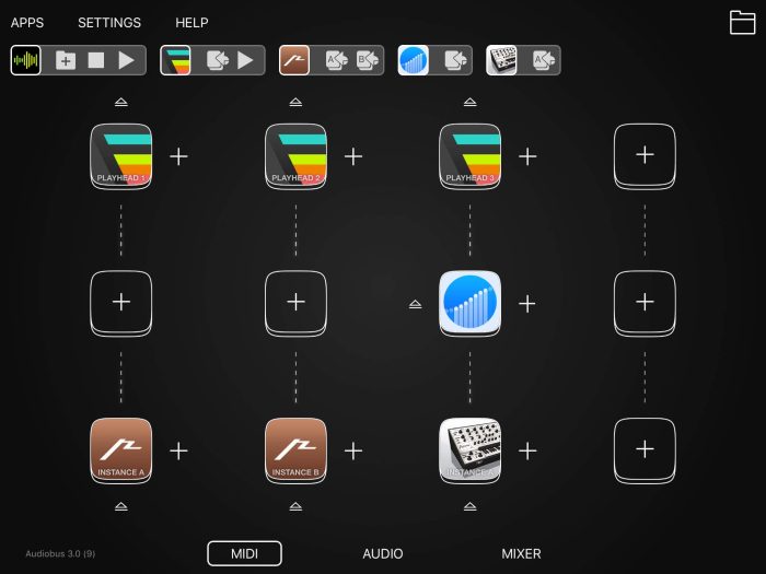 Audiobus MIDI page