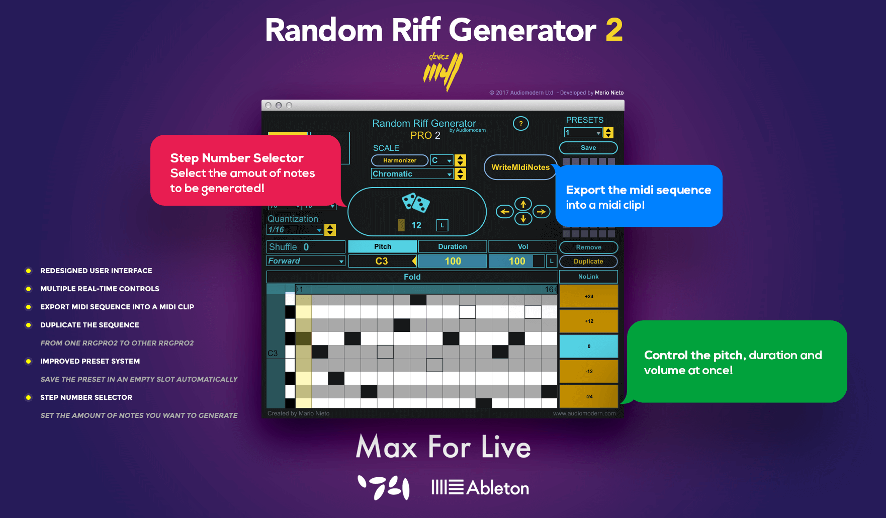 Случайный генератор работ. Random Generator фото. Riff. Max for Live. Шкала к рифф.