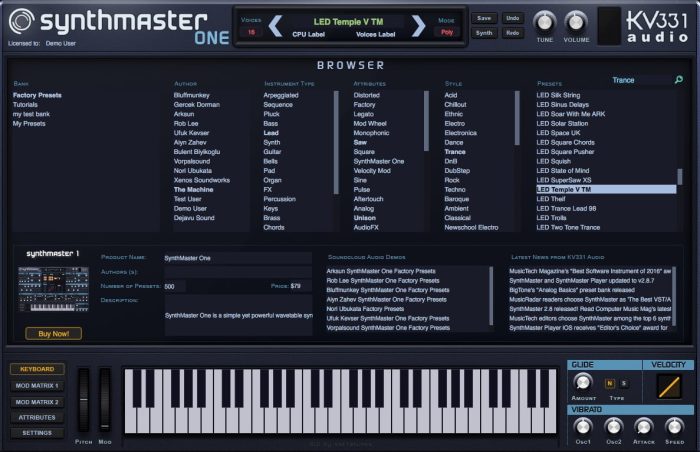 KV331 Audio SynthMaster One update