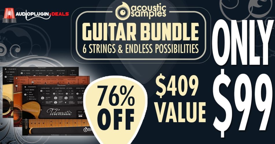 Audio Plugins Deals AcousticSamples 3 in 1 Guitar Bundle