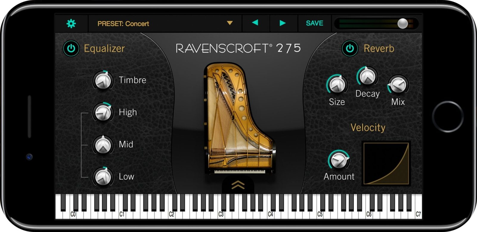 turn off pedal noise in ravenscroft 275 ios