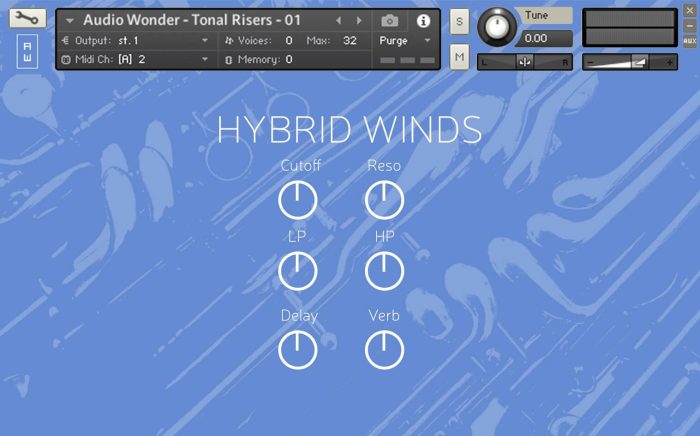 Audio Wonder Hybrid Winds GUI 2