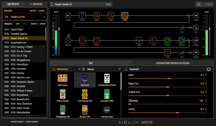 Line 6 Helix Native UI