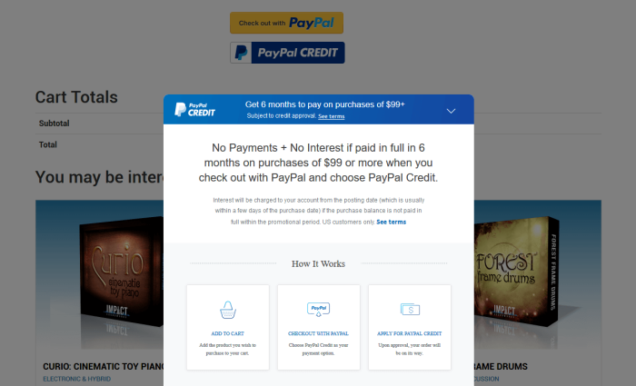 Impact Soundworks PayPal Credit