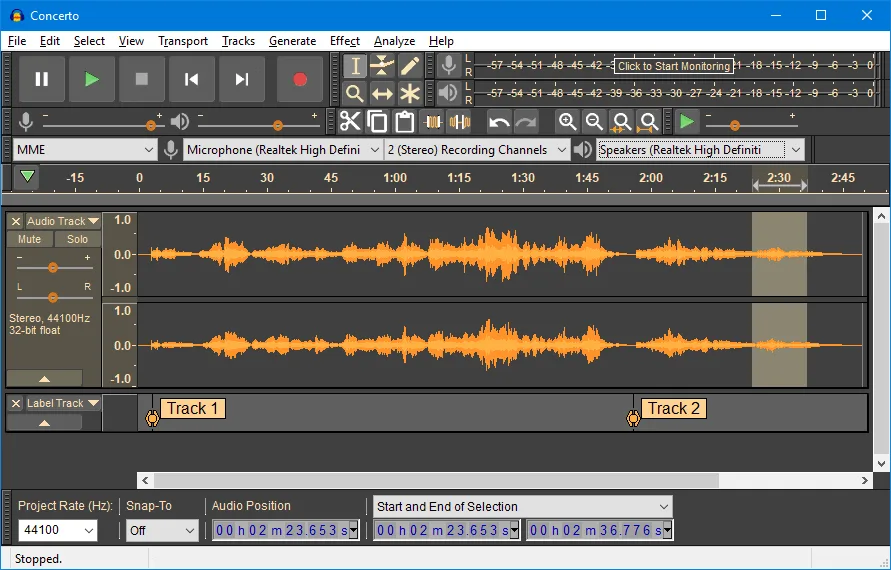 timeline actions disabled during recording audacity