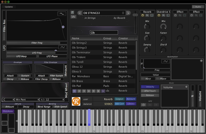 Reverb Stagecraft Infinity synth