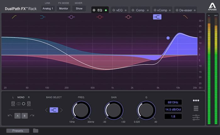 Apogee Dual FX Rack modern EQ