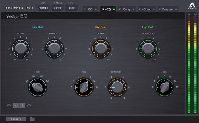 Apogee Dual FX vintage EQ