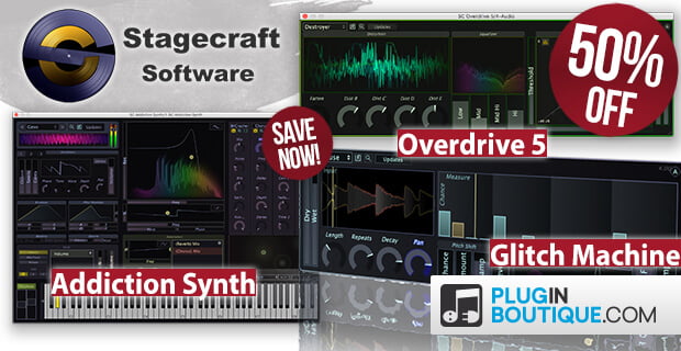 Stagecraft Addiction Synth, Overdrive 5 & Glitch Machine sale