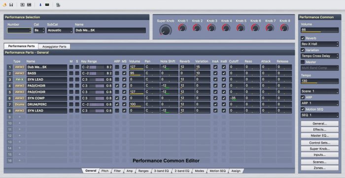 Yamaha Montage Performance Editor