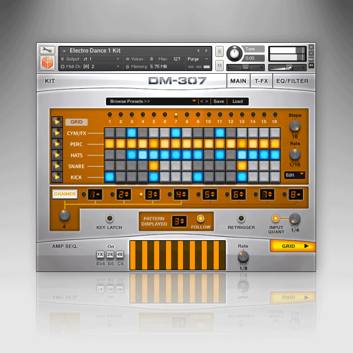 Heavyocity DM 307 grid page