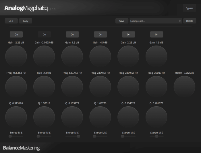 Balance Mastering Analog Magpha EQ plugin