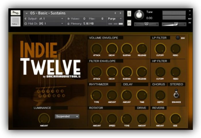 Dream Audio Tools Indie Twelve GUI
