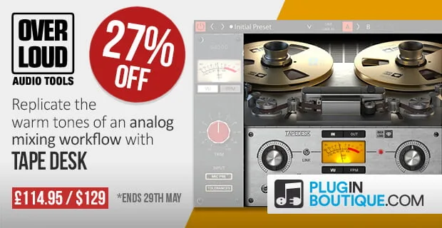 Overloud's Tape Machine & Console emulation plugin 27% OFF for limited time