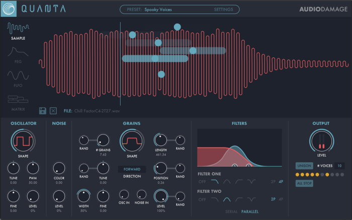 Audio Damage Quanta screen