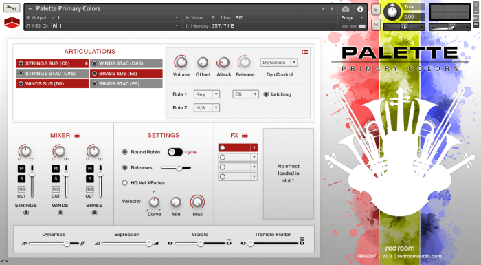 Red Room Audio Palette Primary Colors